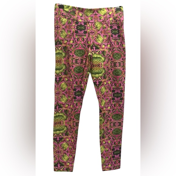Kristina Mak Pants - Kristina Mak Leggings Pink Green Psychedelic Print New NWOT USA Medium Run Small